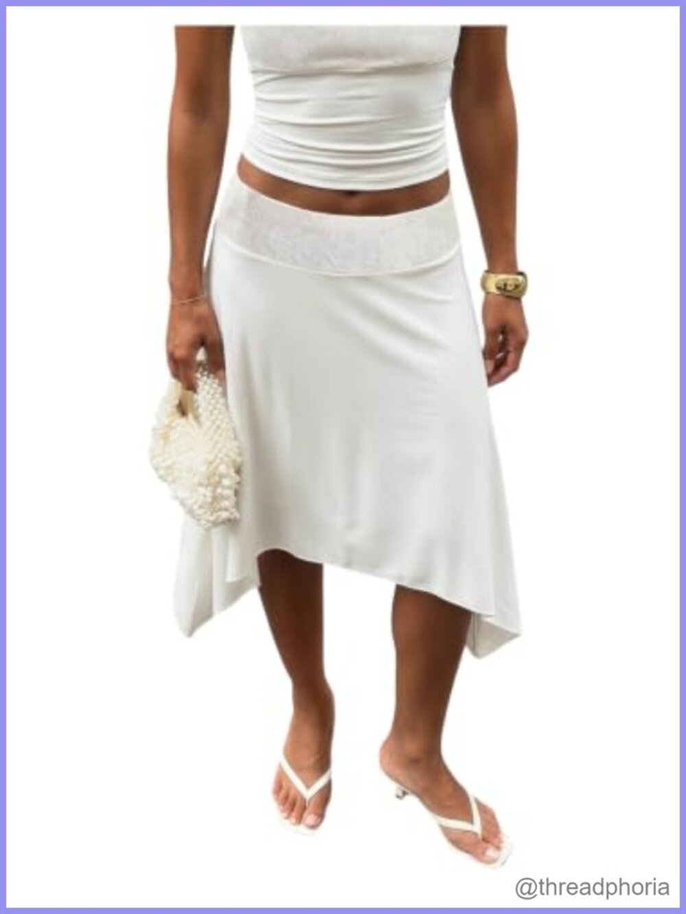 Lace Asymmetrical Low Rise Handkerchief Midi Skirt Flowy A-Line